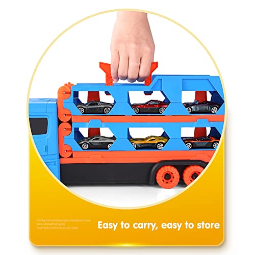 VATOS Transport Truck Toys Cars for Boys Ages 3 4 5 6, Portable Race Track Truck Toy Car with 6 Race Cars, Best Gift Carrier Truck Vehicles Toys Set for Kids - Image 7