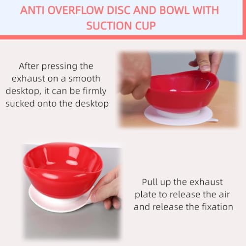 Spill Proof Scoop Plate and Bowl with Non-Skid Suction Base, Adaptive Dinnerware, Suitable for the Elderly, Patients with Parkinson's Disease, Hand Injuries, etc.White(1 Plate+1 Bowl) - Image 4