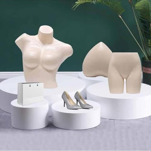 Présentoir rond blanc 30x20 cm pour chaussures et mannequins
