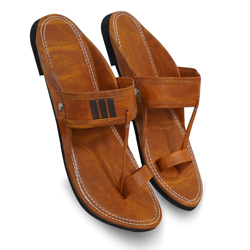 Image of DFR Ethnic Sandals For Boys Men, Comfortable Men's Rajasthani Slipper Chappals