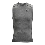 Under Armour UA HG Armour Comp SL, camiseta para hombre hombre, Carbon Heather / Black, M