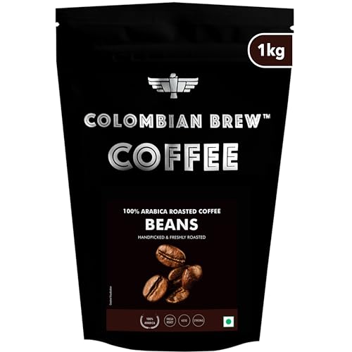 Colombian Brew Coffee 100% Arabica Roasted Coffee Beans, 1 kg