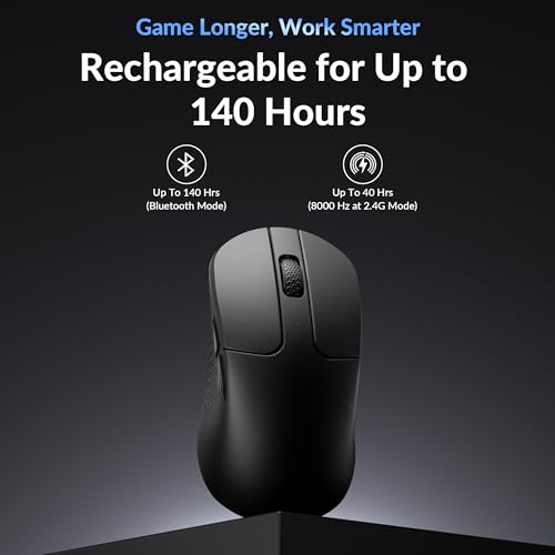 Image of Keychron M3 Mini 8K Wireless Gaming Mouse, 55g Lightweight, PixArt 3950 Sensor, 30K DPI, Bluetooth 5.3 /2.4GHz /Wired, Programmable, 140H Battery, for Mac /Windows /Linux - Black