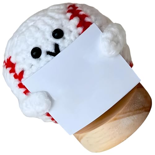 Vestamore - Vestamore Poupée de baseball fabriquée à la main, jouet en peluche de 11,9 cm avec base, cadeau idéal pour les amateurs de sport, comprend une carte d'encouragement