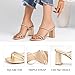Miorap Square Open Toe Heels for Women Strappy Chunky Block Heeled Wedding Comfort Dressy Slides Sandals Gold Size 08