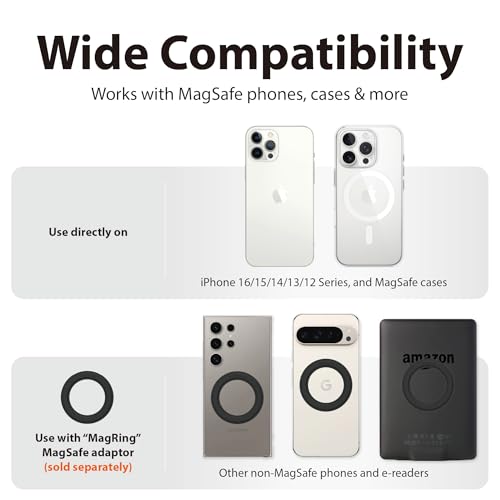 Accesorios MagSafe para iPhone 13 y 12 con soporte de agarre para teléfono negro 7