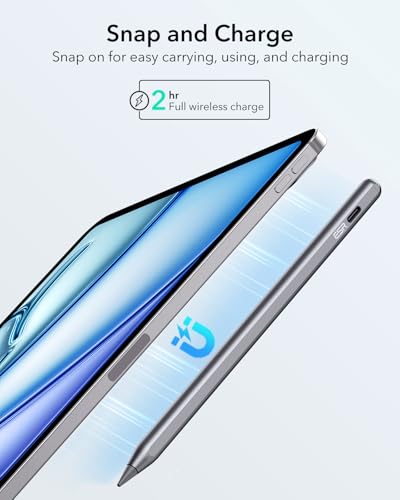 Image of ESR Magnetic Wireless Charging iPad Pencil, 2nd Generation Stylus Pen for iPad, Digital Pencil Pro for ipad 11 /10th,iPad Pro 12.9 inch / 11 inch(4th /3rd /2nd /1st), iPad Air 5 /4, Silver
