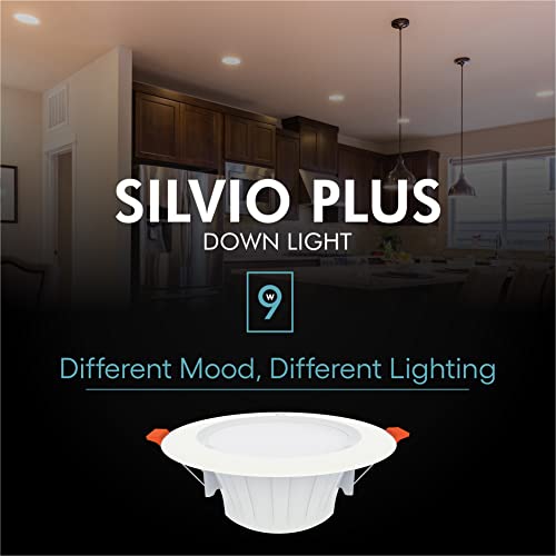 Image of FYBROS Aluminum Silvio Plus 9W Ceiling Lights for Hall, 80 mm LED Light for Home, Blue LED Ceiling Lights for Home, Junction Box Lights for Living Room, Small LED Light for Room, Warm Indoor Lighting