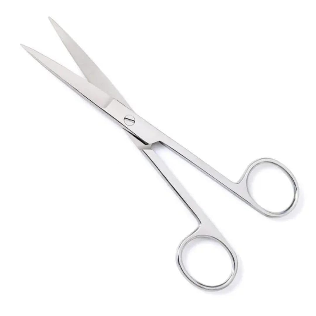 professional barber scissors, stainless steel hair cutting and beard trimming shears, 5cm, silver (pack of 1)