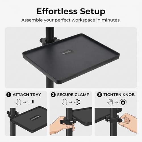 Atlas View Durable Lash Tray for Ring Light - Spa Ring Light Adjustable Tray for Lash Artists, Estheticians & Tattoo Supplies - Lash Tray Holder with Phone & iPad Slots for an Organized Workspace by Atlas View - Used condition - Image 3