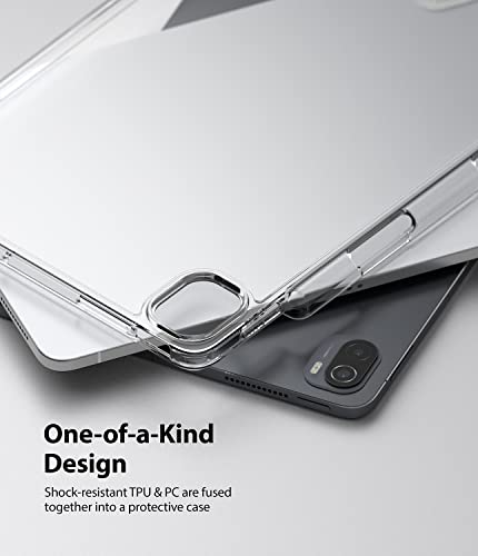 Image of Ringke Fusion Compatible with Xiaomi Pad 5 / Pad 5 Pro (11 Inch, 2021 Model), Clear Hard Polycarbonate Back Cover Shockproof Flexible Bumper with Overcharge Protection Pen /Stylus Holder - Clear