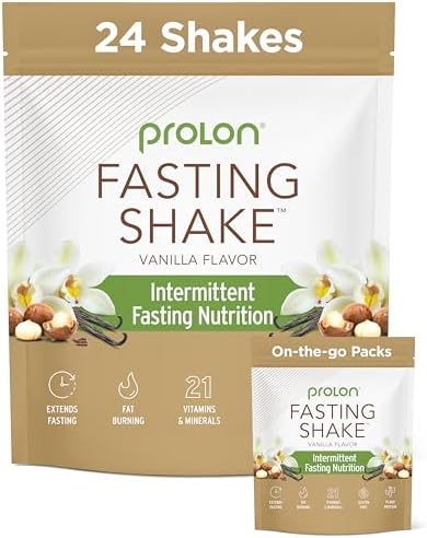 Prolon Intermittent Fasting Drink Mix | Shake for Intermittent Fasting | Vitamins, Fiber, Plant-Based Protein | Keto, Vegan, Gluten Free, Dairy Free | Vanilla, 2x12 ct Bags (Total 24 Servings)