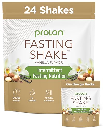 Image of Prolon Intermittent Fasting Drink Mix | Shake for Intermittent Fasting | Vitamins, Fiber, Plant-Based Protein | Keto, Vegan, Gluten Free, Dairy Free | Vanilla, 2x12 ct Bags (Total 24 Servings)