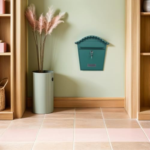 Boîte aux lettres murale extérieure étanche verte Veemoon pour courrier - 6