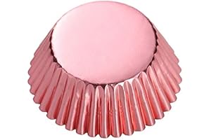 100Pcs Shiny Rose Gold Cupcake Wrappers Liners Baking Cups for Party Favors...