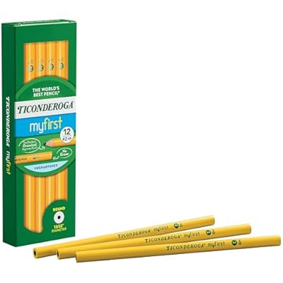 Ticonderoga Beginner Wood-Cased Pencils, 2 HB Soft, Yellow, 12 Count (X13080)