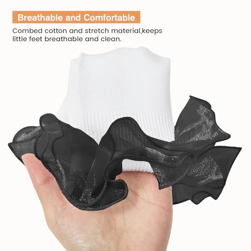 Image of Komorebi Big Ruffle Ankle Socks Women-Lace Frilly Cute Socks-Soft Cotton Girls Sock