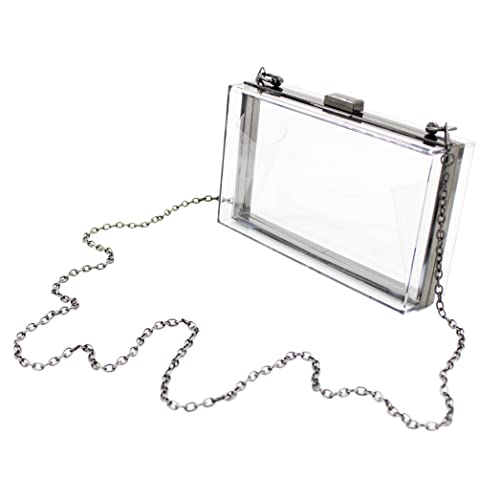 Premium Transparent Clear Acrylic Hard Box Clutch Bag Evening Shoulder