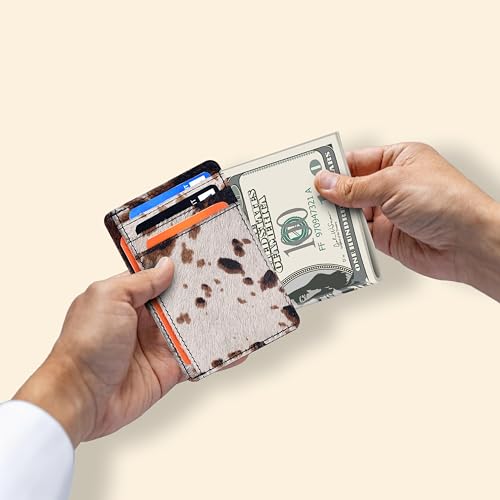 Image of Oak Leathers Leather Slim Minimalist Wallet for Men & Women RFID Front Pocket Leather Card Holder Wallets (Cow Jersey)