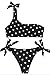 Produktbild JFan Damen Zweiteilige Bikini Set Mit Streifen Strandmode Sommer Eine Schulter Sportliches Bademode Vintage Jahrgang Sexy Push-Up