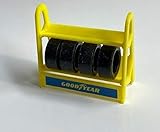  Greenhills Scalextric Carrera Tyre Rack with 4 x Tyres in Yellow - New - G2072