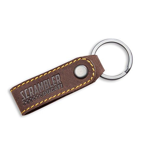 Zmaomaoy Aeiniwer Ducati Scrambler Cafe Racer Brown Synthetic Leather Key Chain Key