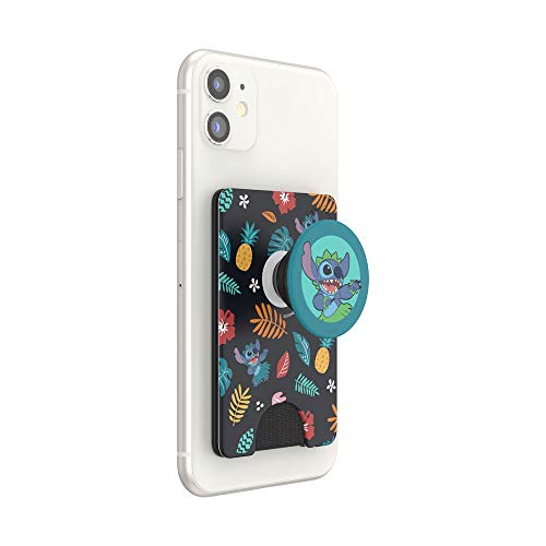 Popsockets: Phone Wallet With Expanding Grip, Phone Card Holder, Wireless Charging Compatible, Lilo & Stitch - Stitch Aloha Pattern #TOP4