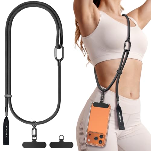 SURPHY Cordon Telephone Portable Réglable avec 2 Patchs et Crochet