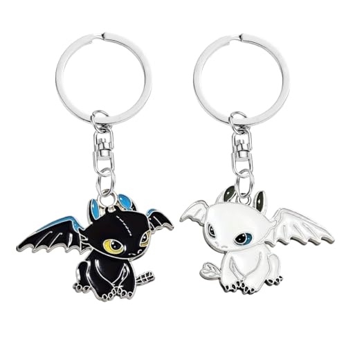 LAKIND Llavero Anime Blanco y Negro, Llavero Kawaii, Regalos Lindo Llavero Regalo de Cumpleaños, Decoración de Mochila para Teléfono Móvil, Regalo de Cumpleaños Navidad para Niños