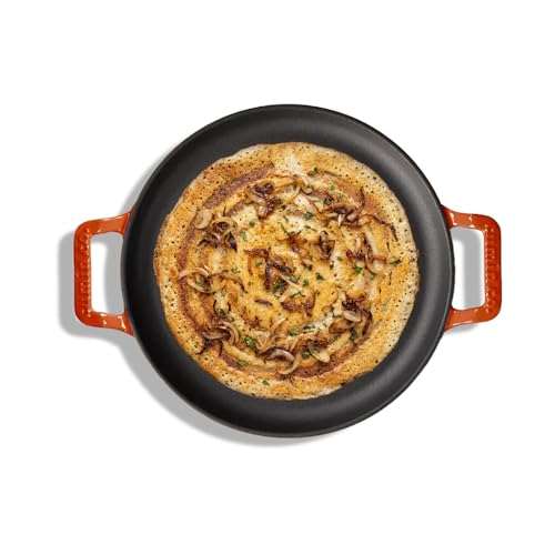 Image of CUMIN CO. Cast Iron Non Stick Dosa Tawa 30 cm | Induction Base Cookware | 10 Year Warranty | Chemical Free Coating | Non Toxic Tawa for Dosa /Chilla | Free Accessories | No Seasoning Needed | Rust