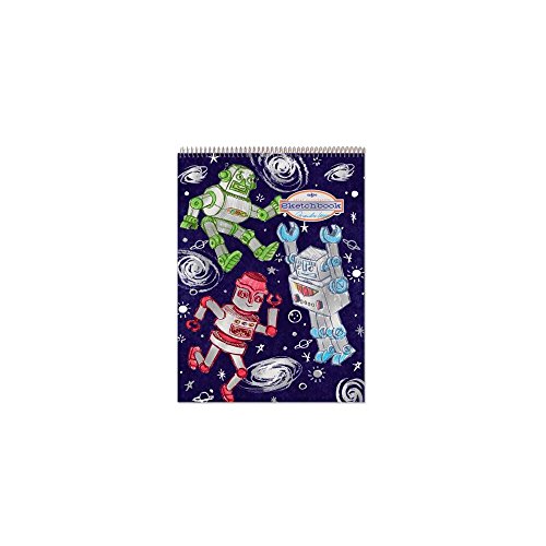 eeBoo Sketch Book Drawing Pad, Robot Striped Biggies