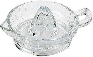 HIC Citrus Juicer Reamer with Handle and Pour Spout, Heavyweight Glass