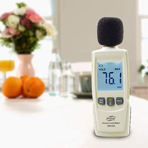 Decibel Meter Sound Meter 30-130 dB Noise Meter Max/Min/Data Hold Sound Level Reader LCD Display and Backlight Digital Sound Level Meter Flashlight Audio Noise Volume Measuring Monitoring Instrument
