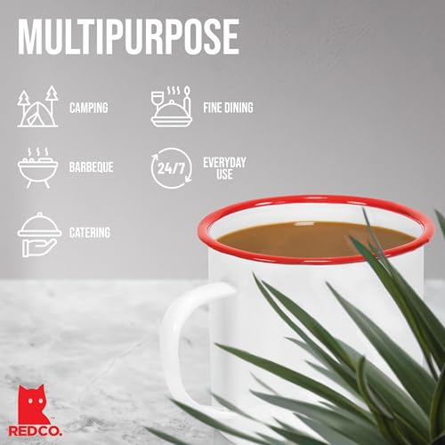 Taza grande clásica Red Co de metal esmaltado 22 oz miniatura 6