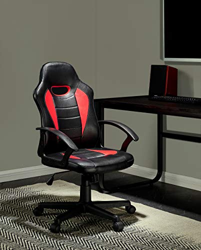BANTIA FURNITURES PVT LTD Radius Ergonomic Racing Chair with Swivel Gas Lift for Office and Home Use (Black and Red)