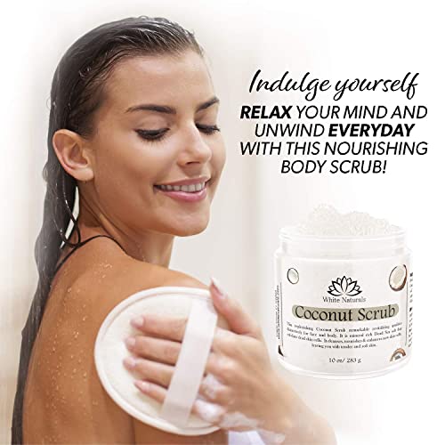 Sale! Organic Coconut Milk Scrub, Dead Sea Salt Exfoliating Body Scrub, Nourishing And Hydrating, Gentle Exfoliation And Cleansing For Soft Skin, Face Scrub Bump Eraser Booty Scrub Best Shower Scrub Skin Exfoliant For Men & Women Polish #TOP5