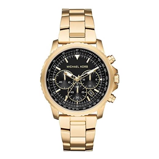 Michael Kors mäns kronograf kvarts klocka armband En storlek 2t svart/guld