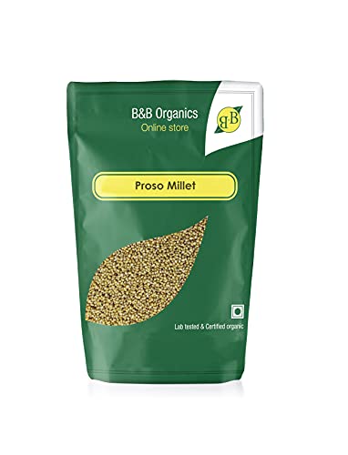 B&B Organics Proso Millet (2 kg / 4.4 pound)/ Panai Varagu/Certified Organic/Whole Grain Millet/Fibre & Nutrient Rich/Indian Millet
