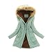 Damen Warmer, Verdickter Damenmantel, Warmer, Trendiger, Mit Fleece Gefütterter, Schlanker, Modischer Schneemantel Mit Kapuze Damen Mantel Pink Jacke Fleecejacke Winterparka Fleece Jacke Parka