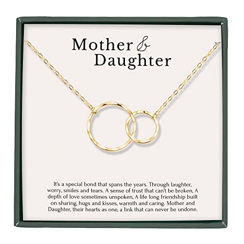 HOPE LOVE SHINE Mom Gift from Daughter - Sentimental, Meaningful Mother and Daughter Necklace, Jewelry, 14k Gold Plated Sterling Silver