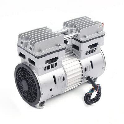 Compresor de aire sin aceite, silencioso, compresor de aire comprimido, 750 W, 1400 rpm, cabezal de compresor de aire sin aceite, cabeza de 8 bares, aluminio sin aceite, compresor para máquinas