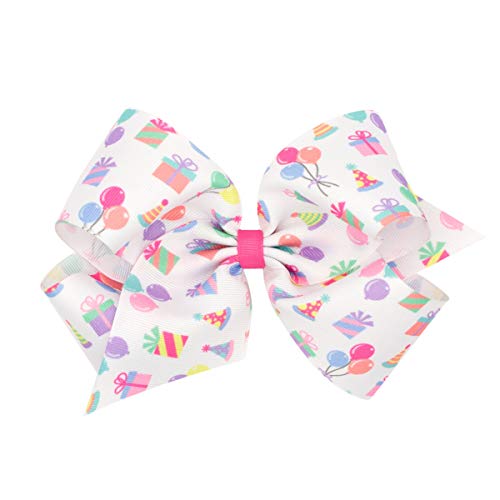 Wee Ones Fun Party Print King Size Grosgrain Bow