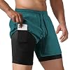 NIMOJIRO Men’s 2 in 1 Running Shorts Workout Athletic Training Gym Outdoor Sports Shorts