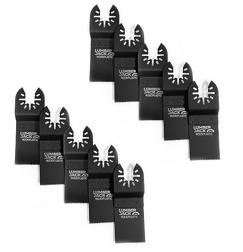 LUMBER JACK Multi Tool Blades, 10 x 34mm Universal Fine Wood & Plastic Cutting Quick Release Oscillating Multitool Saw Blades