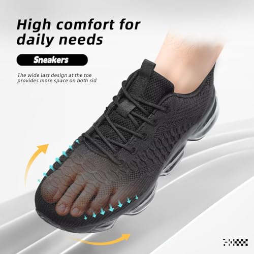 Image of Pozvnn Mens Air Cushion Running Shoes Fashion Casual Walking Tennis Sneakers Non Slip Breathable Trail Sport Gym