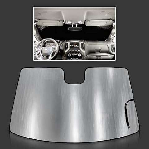 Custom Fit Windshield Sun Shade for 2019 2020 2021 2022 2023 2024 2025 Chevrolet Silverado 1500 2500 3500, 2Dr 4Dr, Insulated Window Sunshade Privacy Accessories Blockout UV Reflector Protection Cover