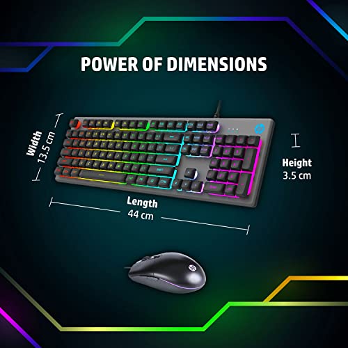 HP KM300F Wired USB Gaming Keyboard and Mouse Set, Membrane Backlit, 26 Keys Anti-Ghosting, 3 LED Indicators & 3D 6K USB Mouse with... - Image 3
