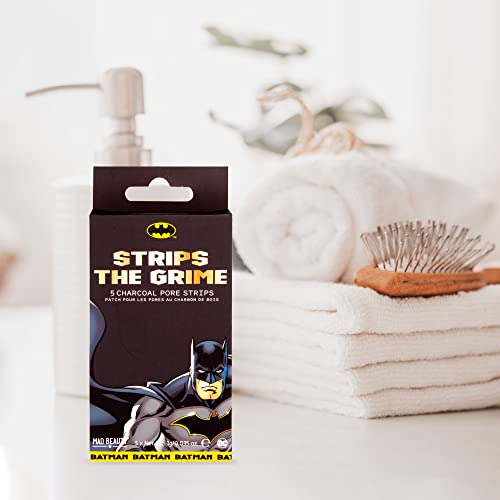 Mad Beauty Warner Brothers Batman Pore Strips | 10 Charcoal Nose Strips | Fun Gift For Kids, Men Spa, Skin Care #TOP1