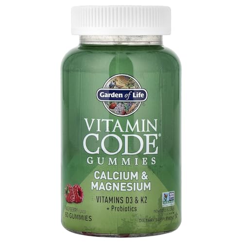 Garden of Life Vitamin Code Calcium Magnesium Gummies with D3 & K2, Supports Bone Health & Bone Strength + Prebiotics & Probiotics for Digestive Support, Non-GMO, Gluten-Free, 60 Raspberry Gummies - Image 4