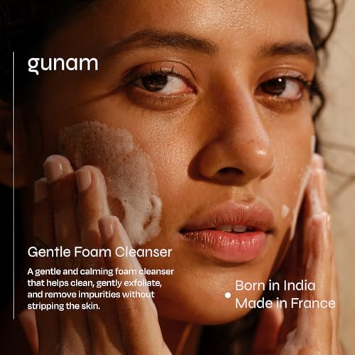 Image of Gunam Gentle Foam Cleanser for Face, Foaming Face Wash for Men & Women With AHA, Aloe Vera and Camomile, Suitable for All Skin Types (Pack of 3, 150 ml)